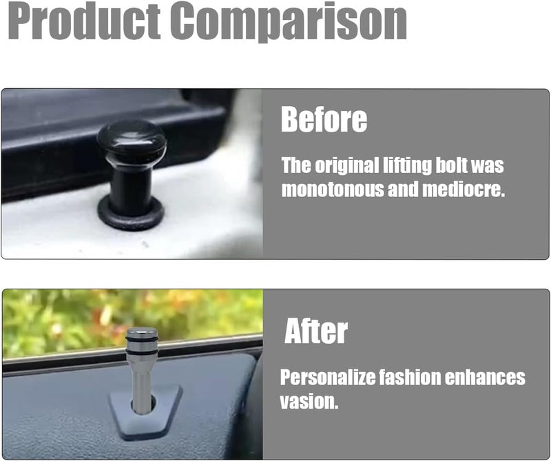 ZIMISI 4PCS Car Door Lock Knobs, 1.93" x 0.47" Safety Door Lock Cover, Aluminum Alloy Car Inner Door Pull Pins Replacement, Door Lift Bolt Decorative Accessory for Cars, SUVs, Trucks (Grey) - Image 3